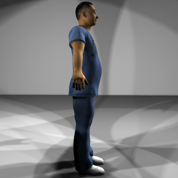 3d male characters model - Medical Personnel Collection Rigged - Men #1 by MasonMotion